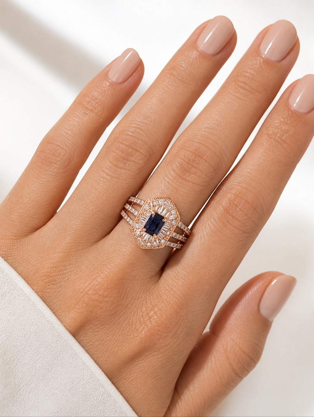 Bomb Party “A Sparkling Flame” Ring Size 7  Rose‎ Gold Plated